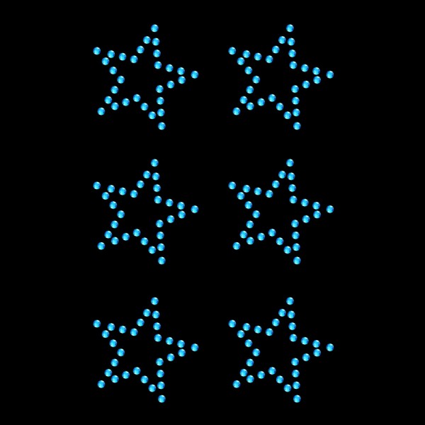 Strassmotiv - 6 kleine Sterne ss10 aqua