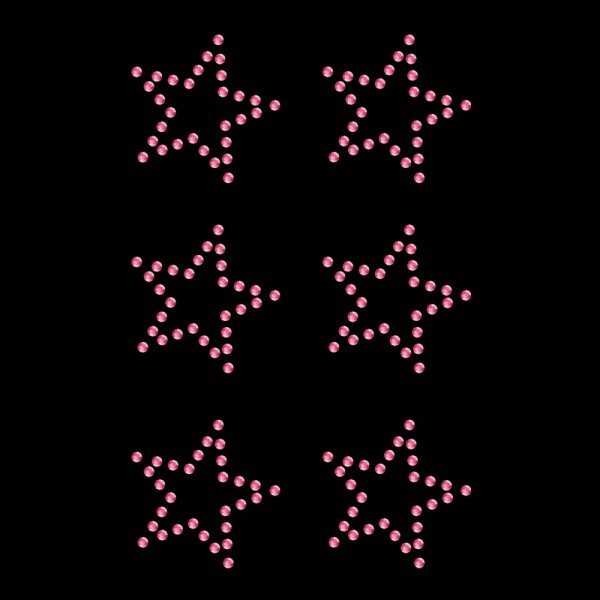 Strassmotiv - 6 kleine Sterne ss10 pink