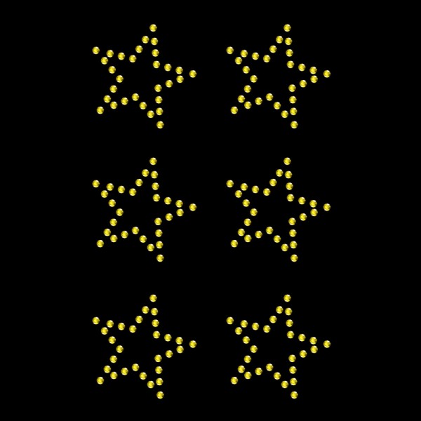 Strassmotiv - 6 kleine Sterne ss10 gelb